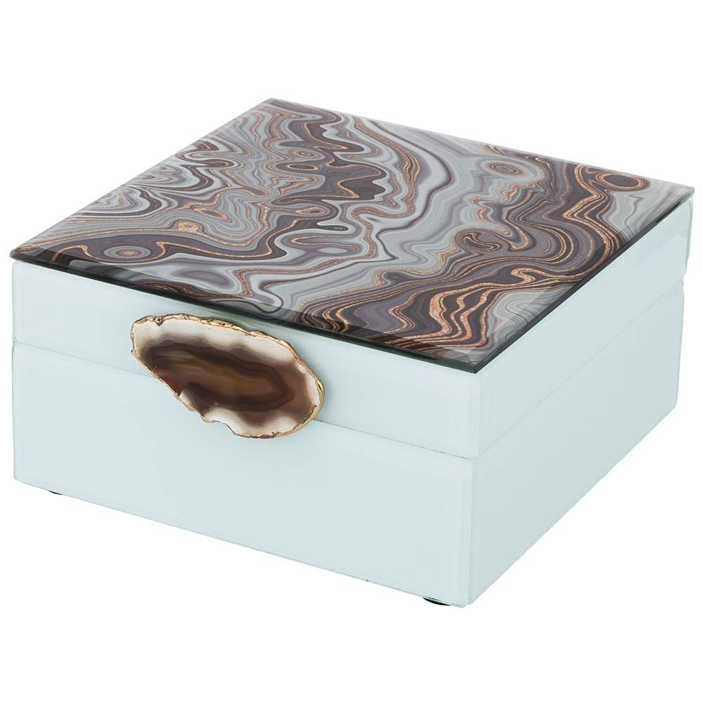 LEFARD Шкатулка 06-379 мдф/стекло 15х15х7,5см     