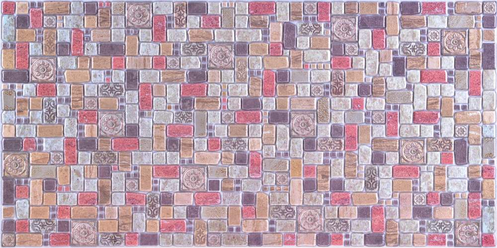 Панель ПВХ 0,4 мозаика "Травертин корица" 4620772252535