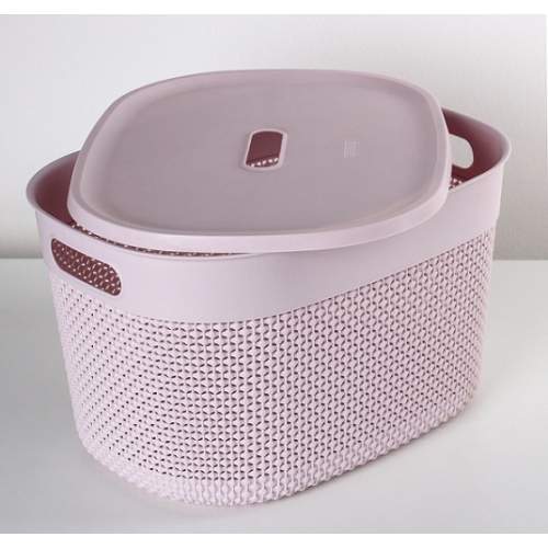 Корзинка д/хранения  OSLO с кр. лилов. овал 12л  выруб.руч. PT1332ЛЛВ / 286130