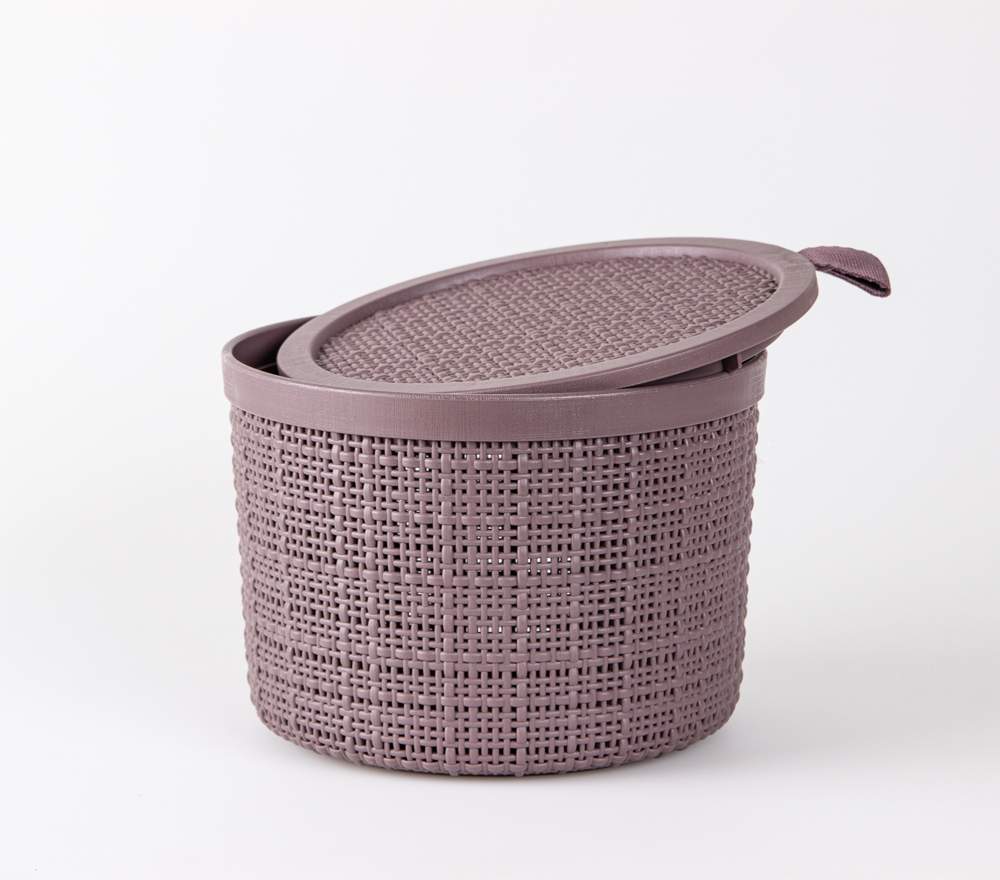 Корзина Джут круглая с кр. 2л 1903 черный перец