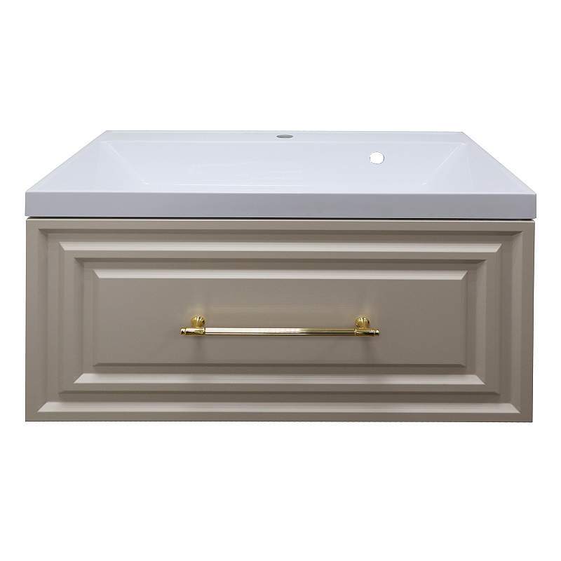 Тумба Laura 80/1 подвесная кашемир с раков. Classik 80 ручка золото