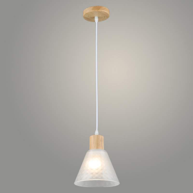 Подвес N5890/1HQ WT+WOOD белый 1х40W Е27 d155 h800, QH23