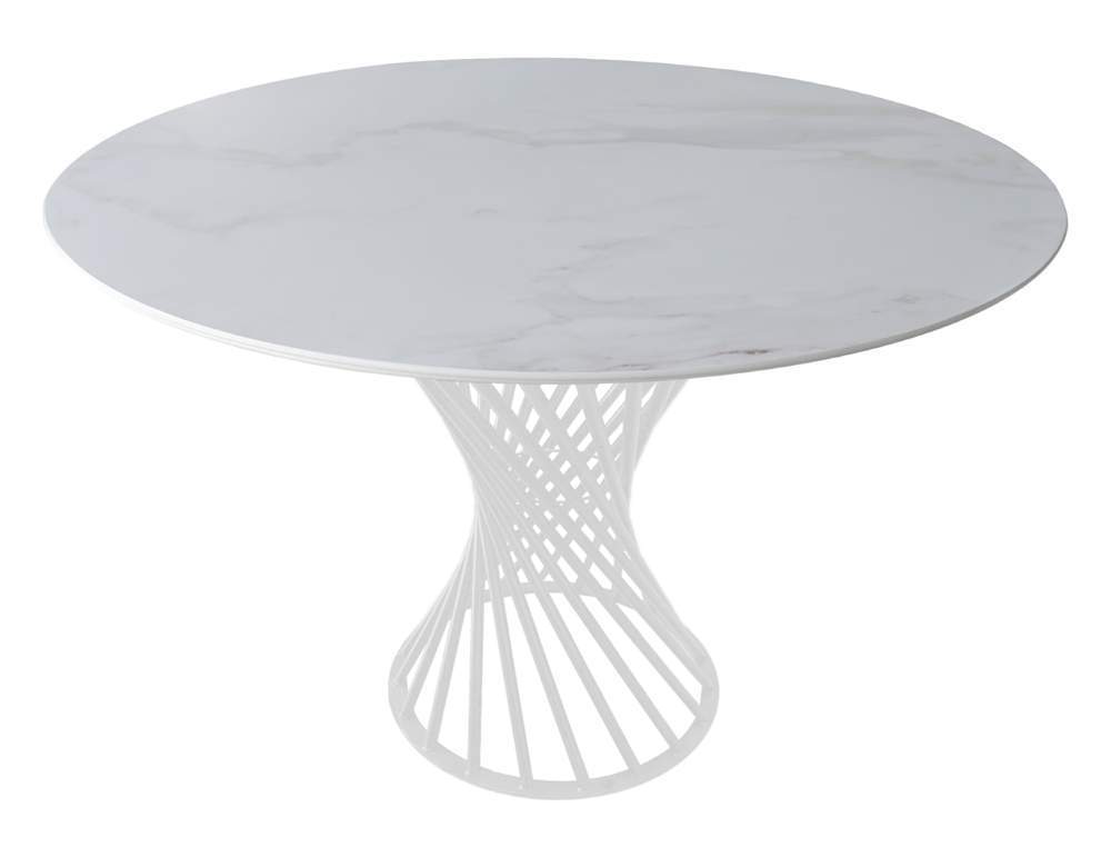 Стол Голд Айвори  120х120см + опора Голд-2 (Лотос) белая