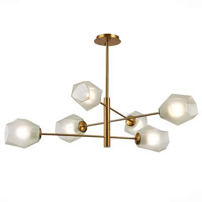 Светильник потолочный SLE205202-06 Латунь/Белый E27 6*60W