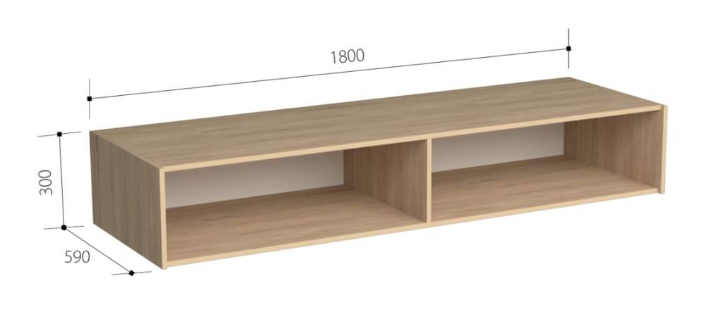 SPLIT Антресоль шкафа 4-х дверного МДФ мат. Гиннесс мат/сосна северная
