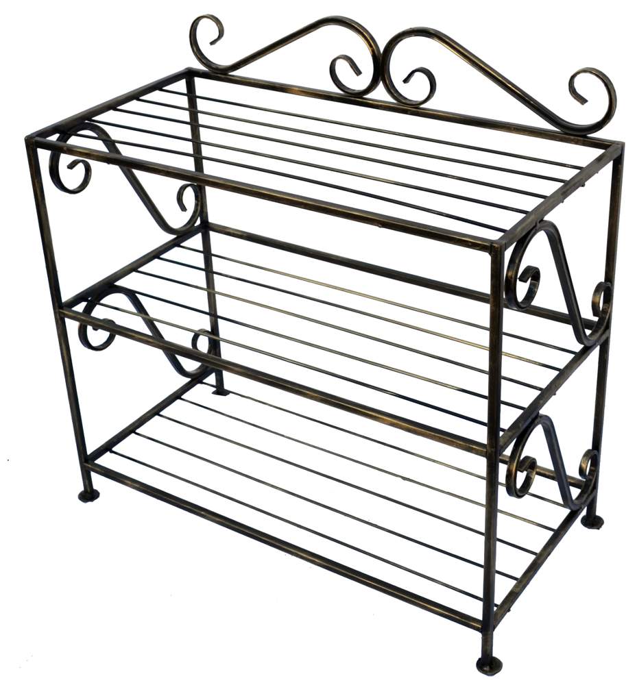 МЕТАЛЛ-ДЕКОР Обувница №729 3-х ярусная труб. h-50*35*63см