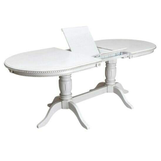 Стол Восток-3Б дуб белый серебро