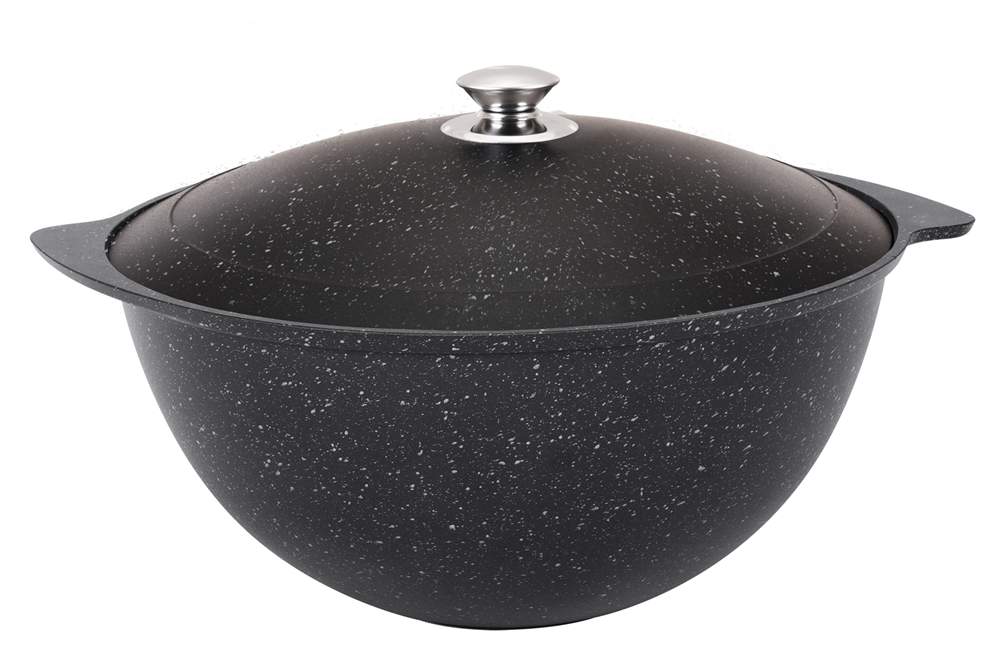 KUKMARA Казан кмт95а 9л АП темный мрамор крышка металл