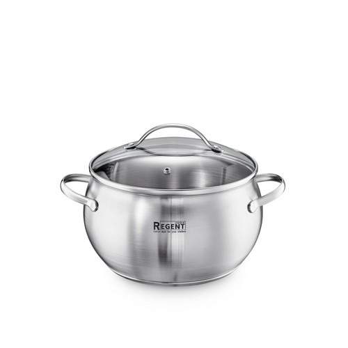 REGENT INOX Linea Apple Кастрюля 93-D-3 3,6л 20х12см матовая полировка cо стеклянной крышкой 