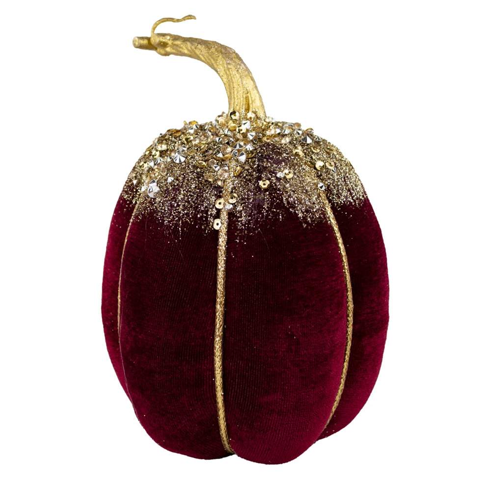DECOLINE Фигурка Тыква 18х12см бордо (пенопласт/текстиль) 688201722-DR