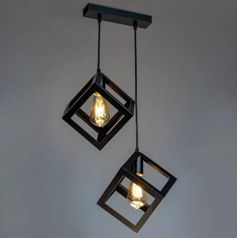 Люстра подвес. Soffitta 335х256х1550мм , E27х2 черный  52627 8, Ritter