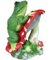 Гриб  ФП006-2  с лягушкой  большой 36см 