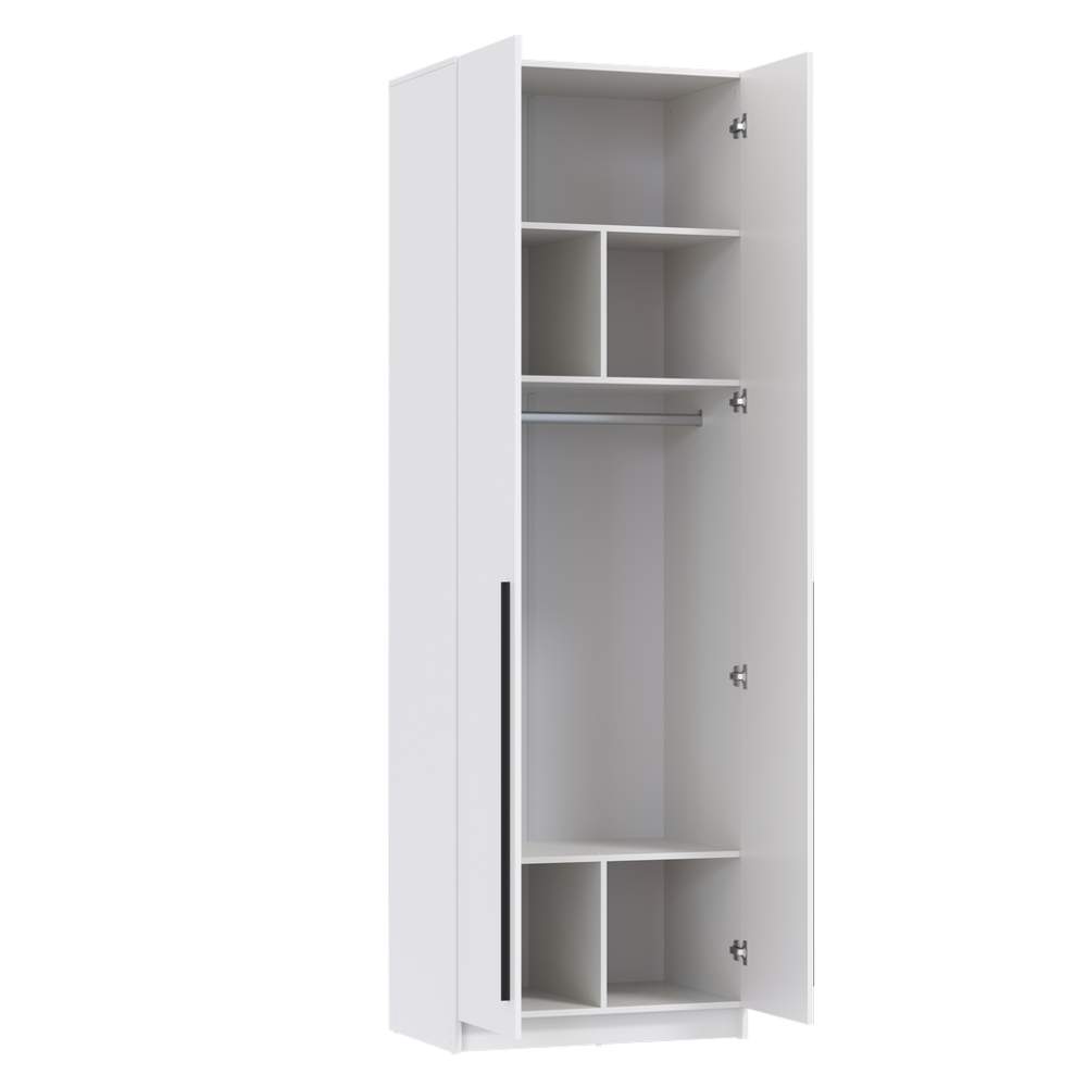 Шкаф д/одежды "Брандо" 67.10 2-х дв.(белый/ДВПО:белый/фас.:МДФ с ПВХ бел.мат.) h2500