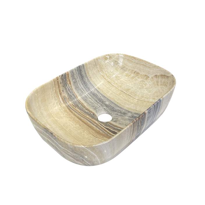 Раковина RD-1010 накладная на столешницу, бежевый мрамор 460х320х140мм