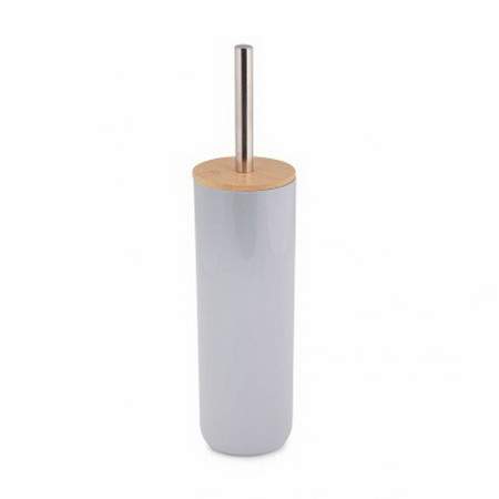 БАМБУК Ерш+подст. серый WC круг пластик+бамбук М8066/322957