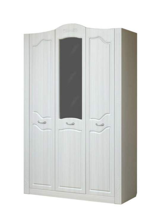 Ева-10 Шкаф 3-х створчатый д/пл.и белья  1434х2304х583 мм  МДФмат.сандал/рамух