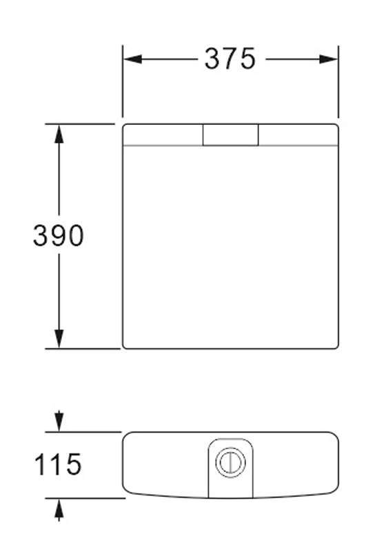 Бачок пластик. с соед.трубой  375х115х390мм
