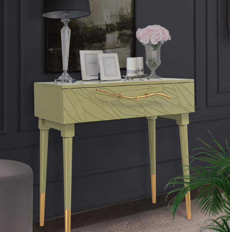 Консоль"Арт Колор Leaves" Стайл голд(цв.ос.ОЗел,цв.ф."Арт Колор Leaves"ОЗел) 11770