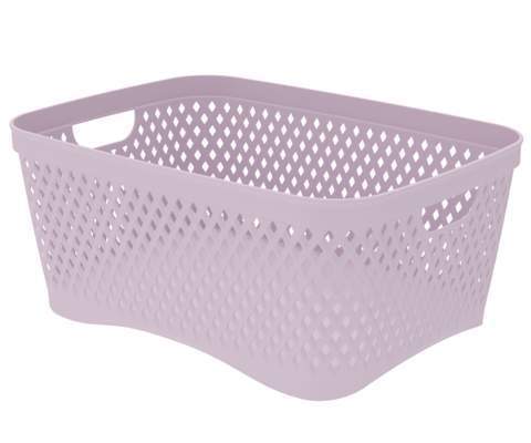 Корзинка Ромбики 7л пудр.роз. 33х24 h14,5см выруб.руч. АП466/348093