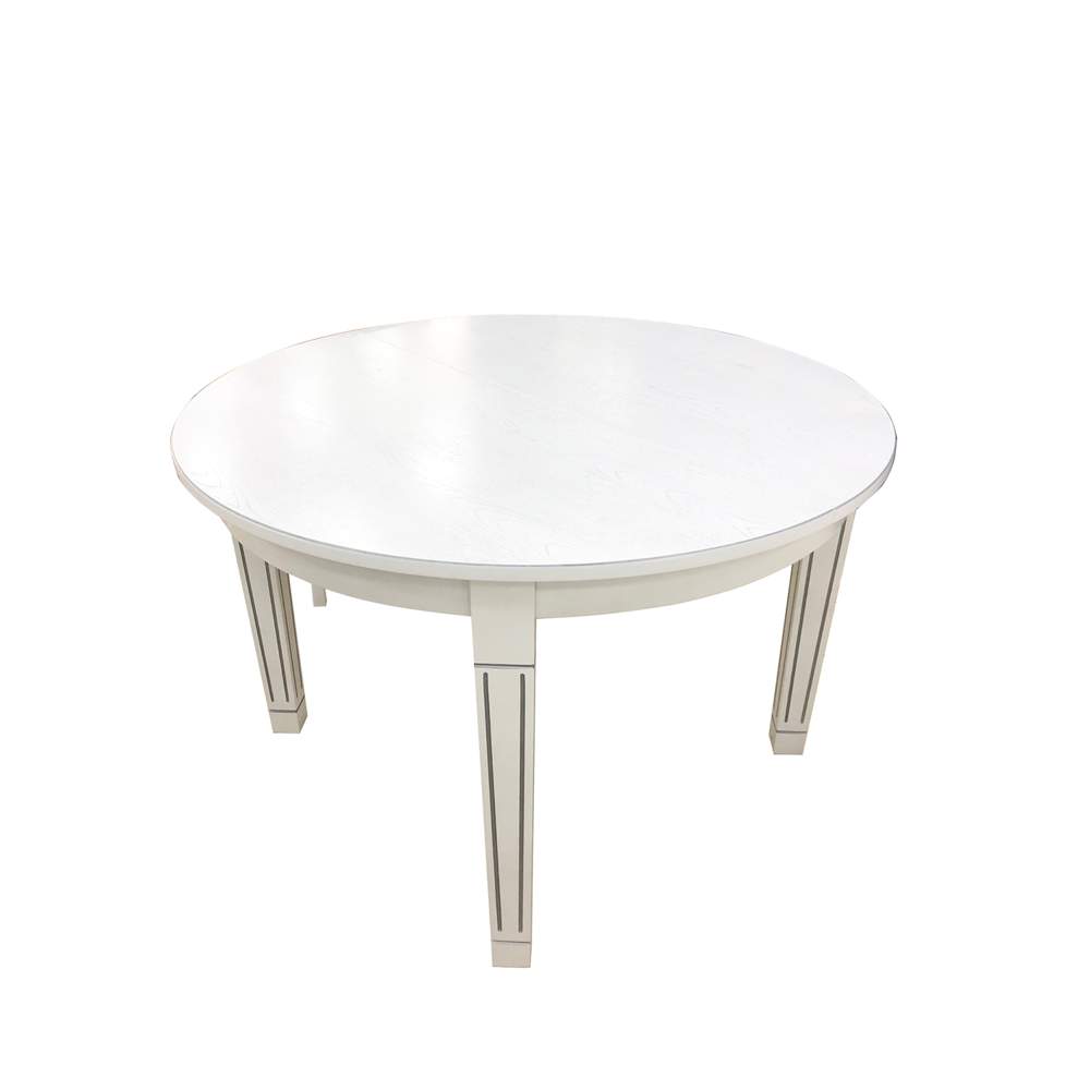 Стол Обеденный 23.02Р Румын D1200 4 ноги (белый, патина серебро) 