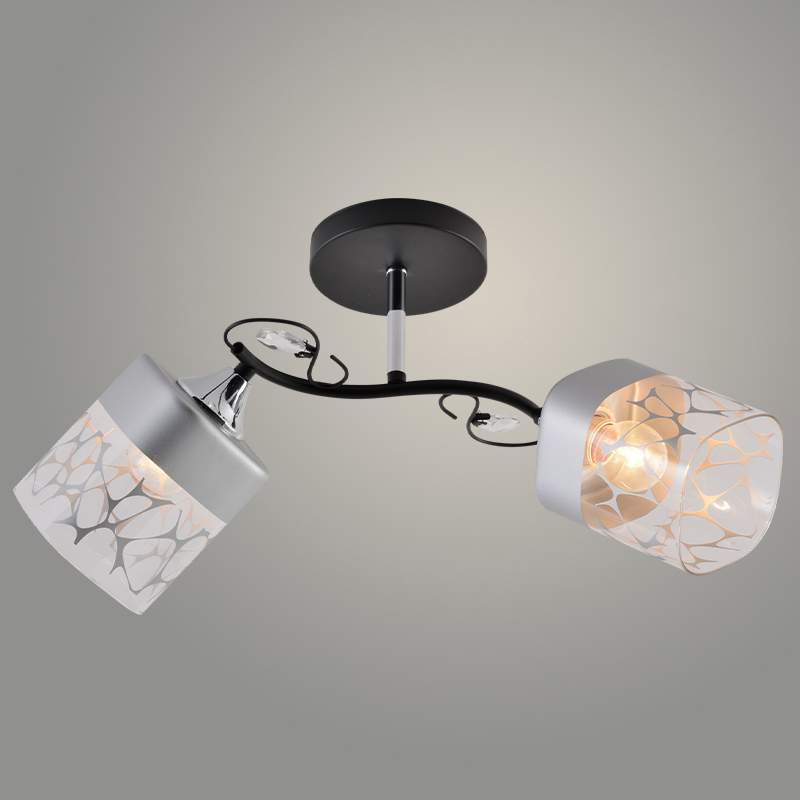 Люстра XA1517B/2 BK+CR черный/хром 2х60W E27 d490 h200  HN23