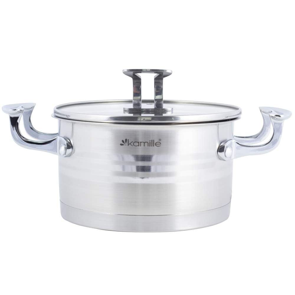 KAMILLE Кастрюля 5857 5700мл 24х13см нерж.сталь индукция