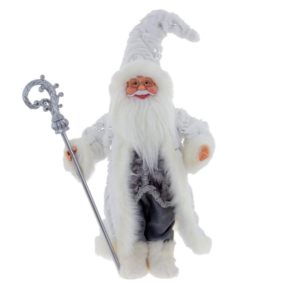 REMECO COLLECTION Дед Мороз 763903 белый/серебро 28х14х42/71см