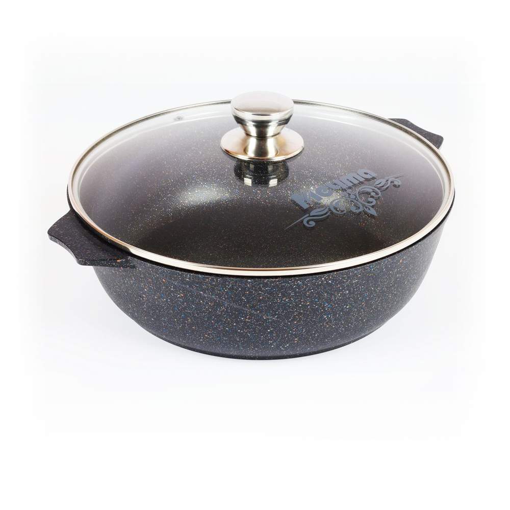 МЕЧТА Гранит Black Жаровня 35802 с крышкой 5л 30см АП покрытие 