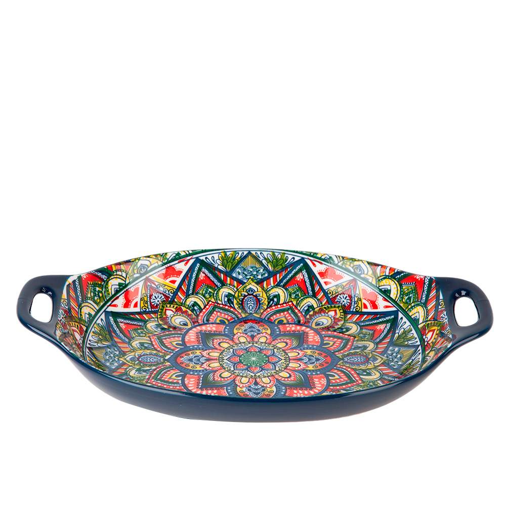 NOUVELLE HOME Arabesque синий Блюдо 0860134 с ручками 31х20х5см