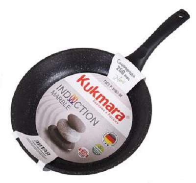 KUKMARA Сковорода смти280а 260х60мм АП Темный мрамор Marble индукция