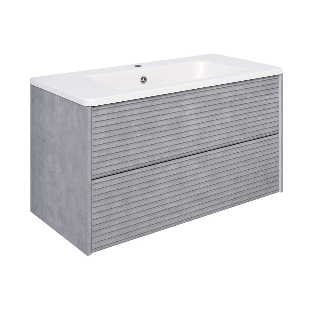 Тумба Parma  2ящ.подвес.дымч.серый + раковина Палермо 100см белый/Florentina 20100GRPAR