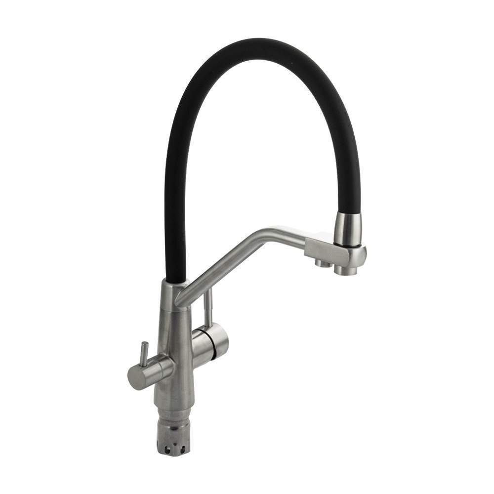 Смеситель Magnus  91119  кухонный Черный с-обр.излив из нерж.304