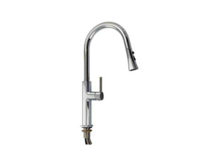 Смеситель Magnus  8240  кухон.шар., С-обр. излив вытяж.,корпус из латуни хромированный