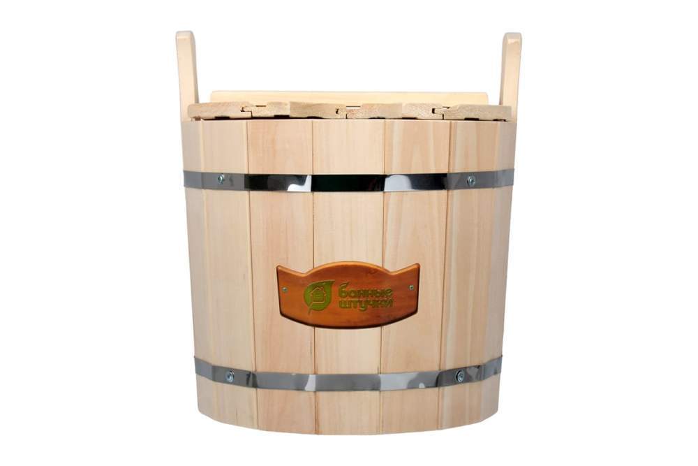 Запарник "Банные штучки" 15л  липа, с крышкой  31136