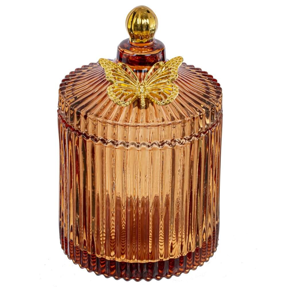 REMECO COLLECTION Шкатулка 804966 Бабочка стекло/металл 10,5х10,5х17см