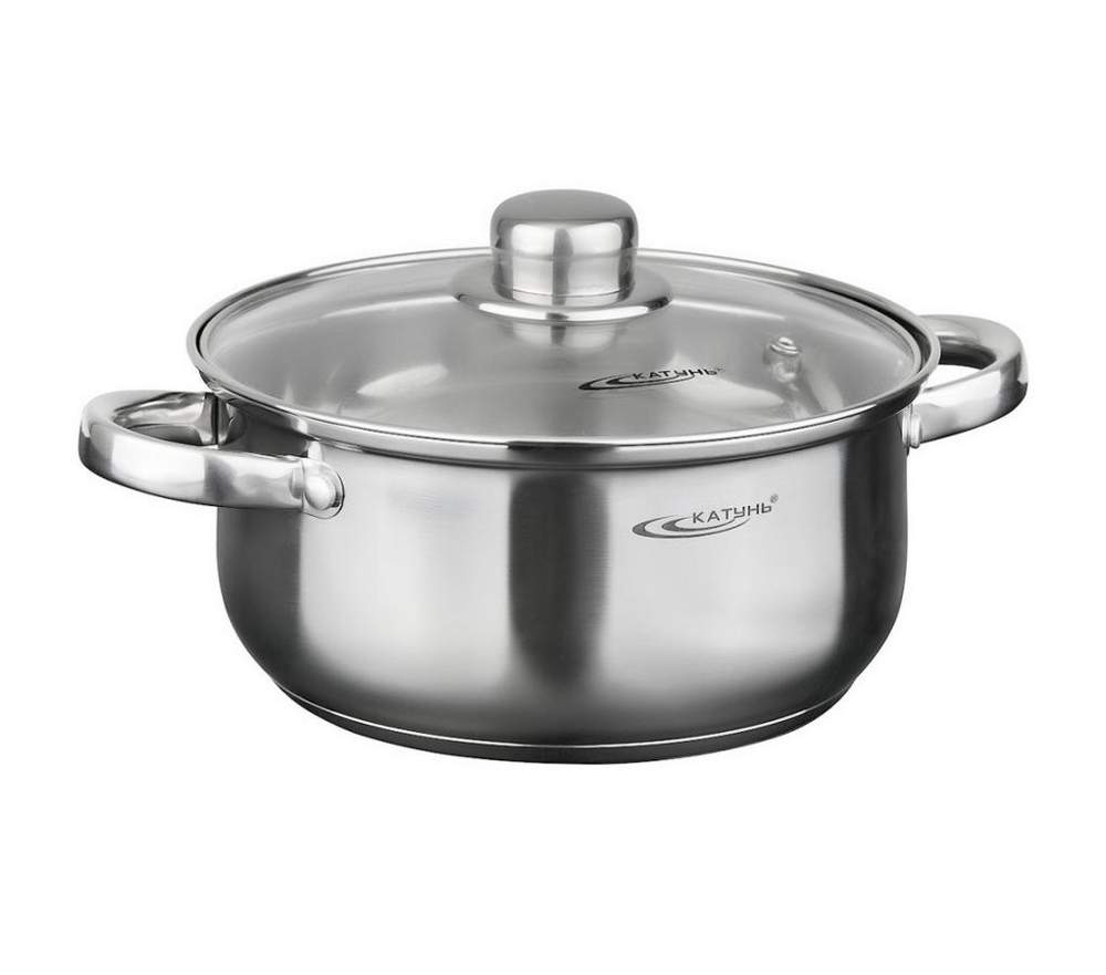 КАТУНЬ Гретта Кастрюля 2,2л 18см капсульное дно с/кр индукция /нерж/ КТ04-D-22