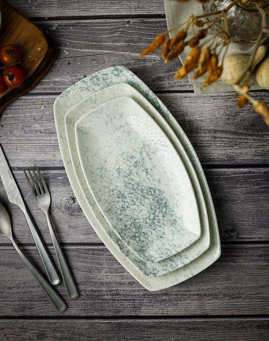 PORLAND Smoky Тарелка 114427 прямоугольная 27см фарфор