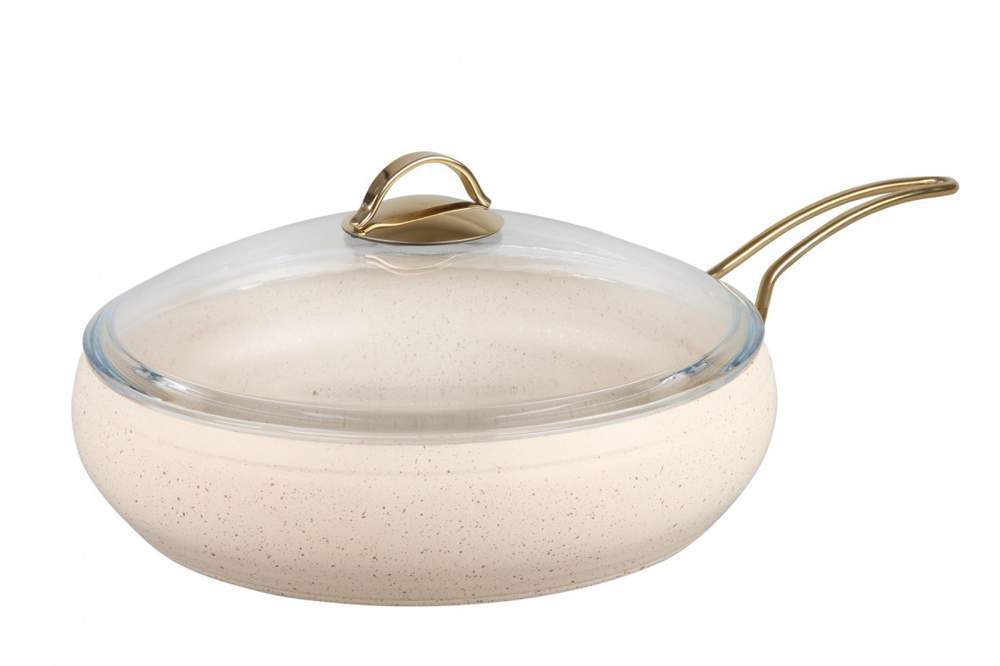 O.M.S. Ivory Сковорода 3241-28 IVR 3.5л 28х7см с а/п покрытием стекл.крышка