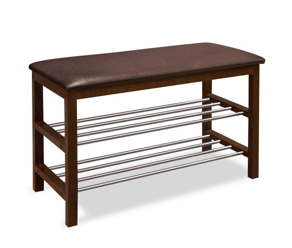 Банкетка Sheffilton  SR-0628  дерево/кож.зам Б-2 тем.орех/коричн.