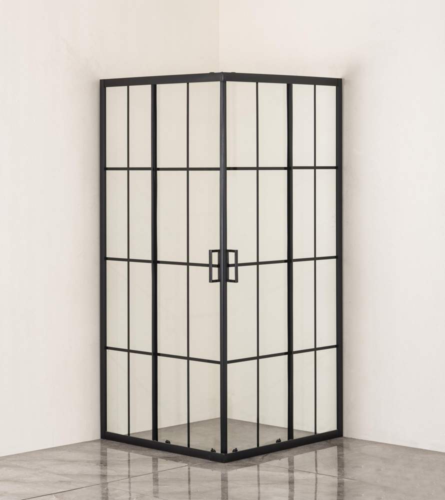 Душевое ограждение Netto K - Black стекло 6мм 90х90х195 квадрат RD-NKR.90B 