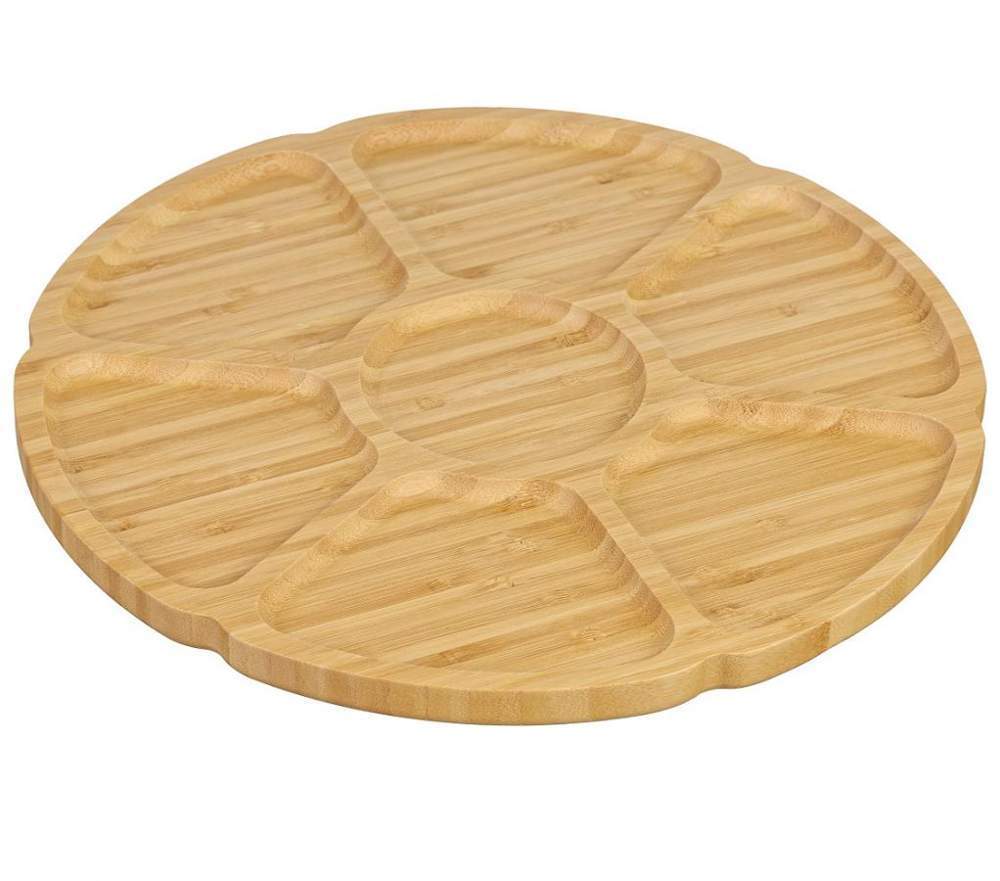 КАТУНЬ бамбук Менажница КТ-МЖ-03 7-ми секционная 32х32х1,6см