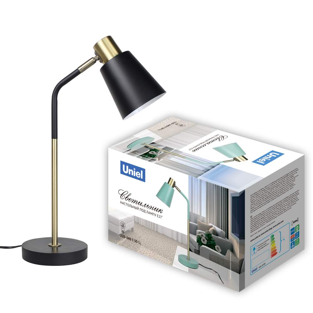 Свет-ик настол. UML-B700 60W E-27 BLACK механич.выкл.TM Uniel UL-00010152