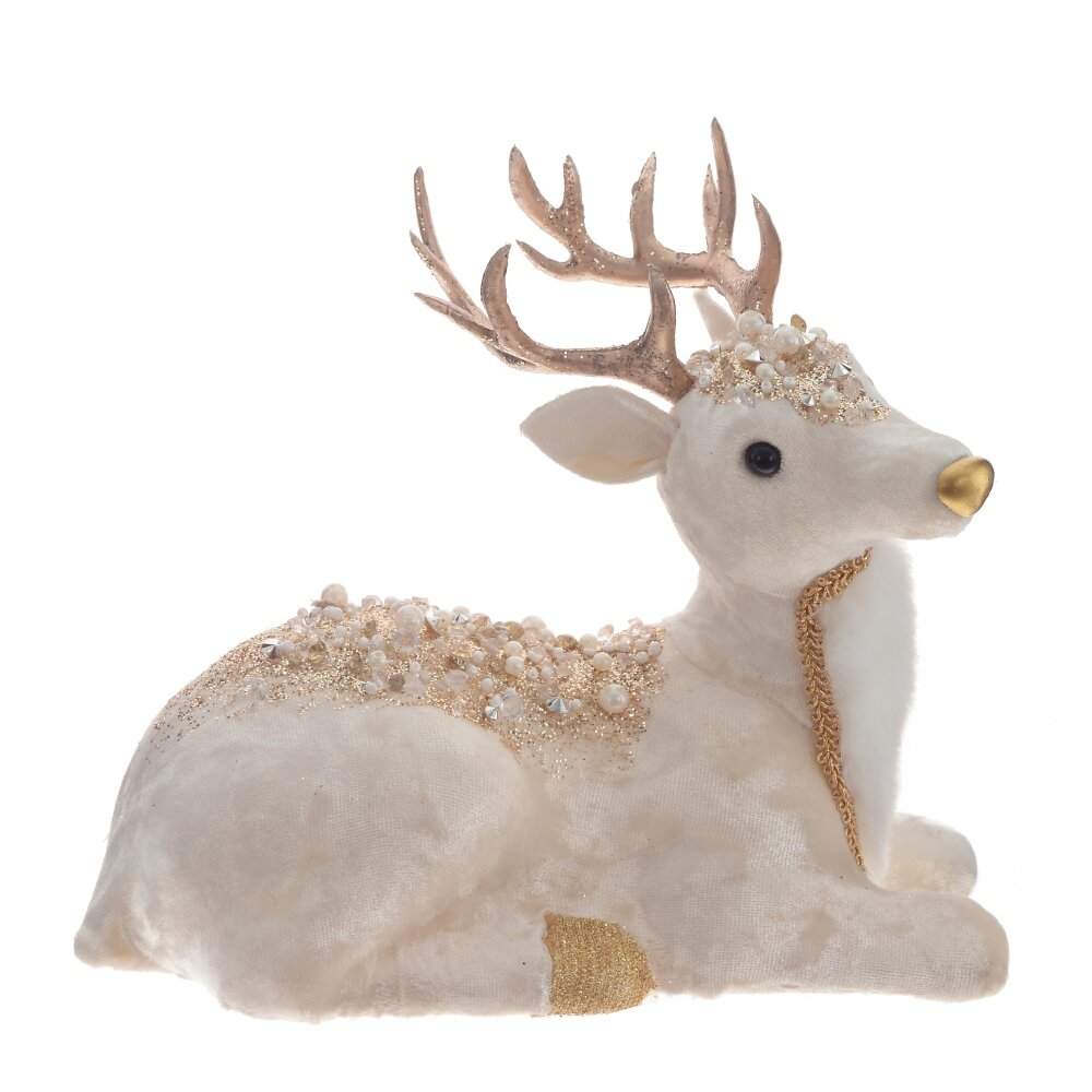 REMECO COLLECTION Фигурка 791086 Олень 19х10х17см (текстиль/полимер) 