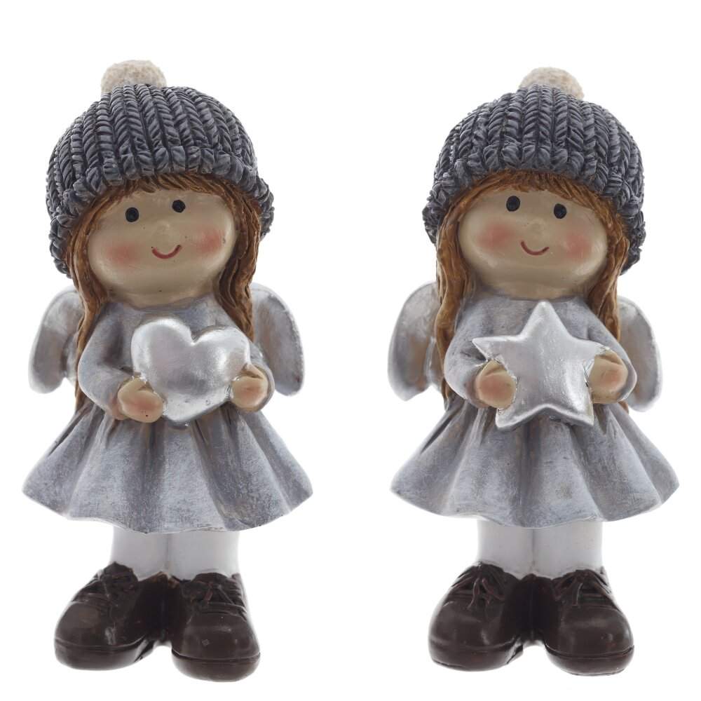 REMECO COLLECTION Фигурка 825110 Ангел серебро 4,5х4,5х9,5см 2 вида (полимер)