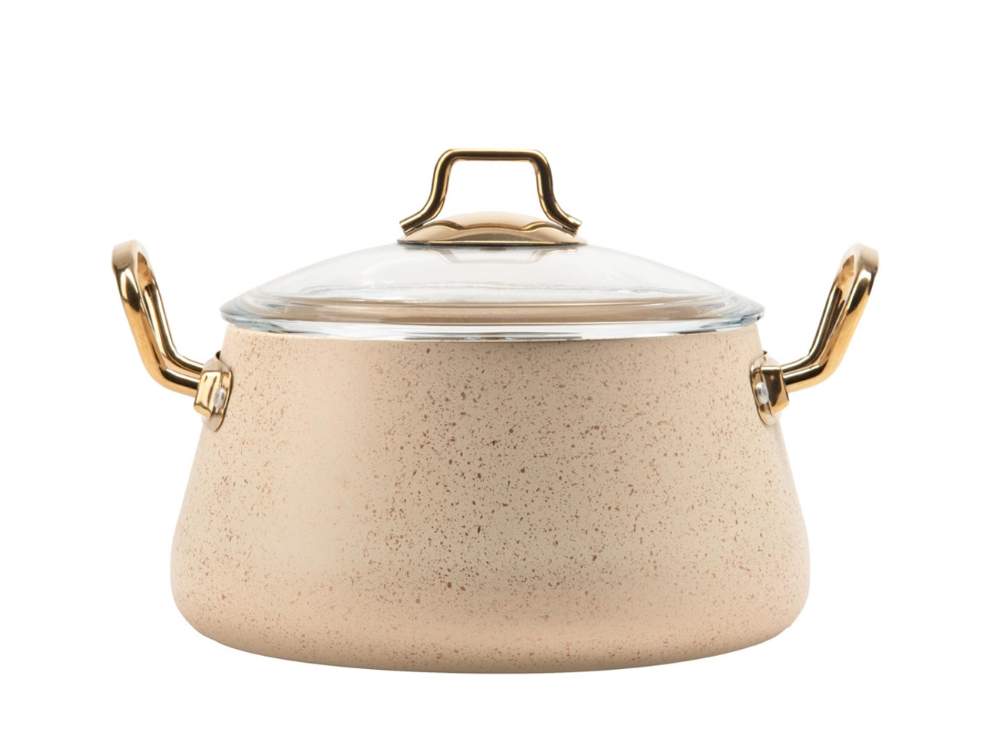 O.M.S. Cream Кастрюля 3042-IND-24 CRM 4,6л 24х12см индукция АП покрытие