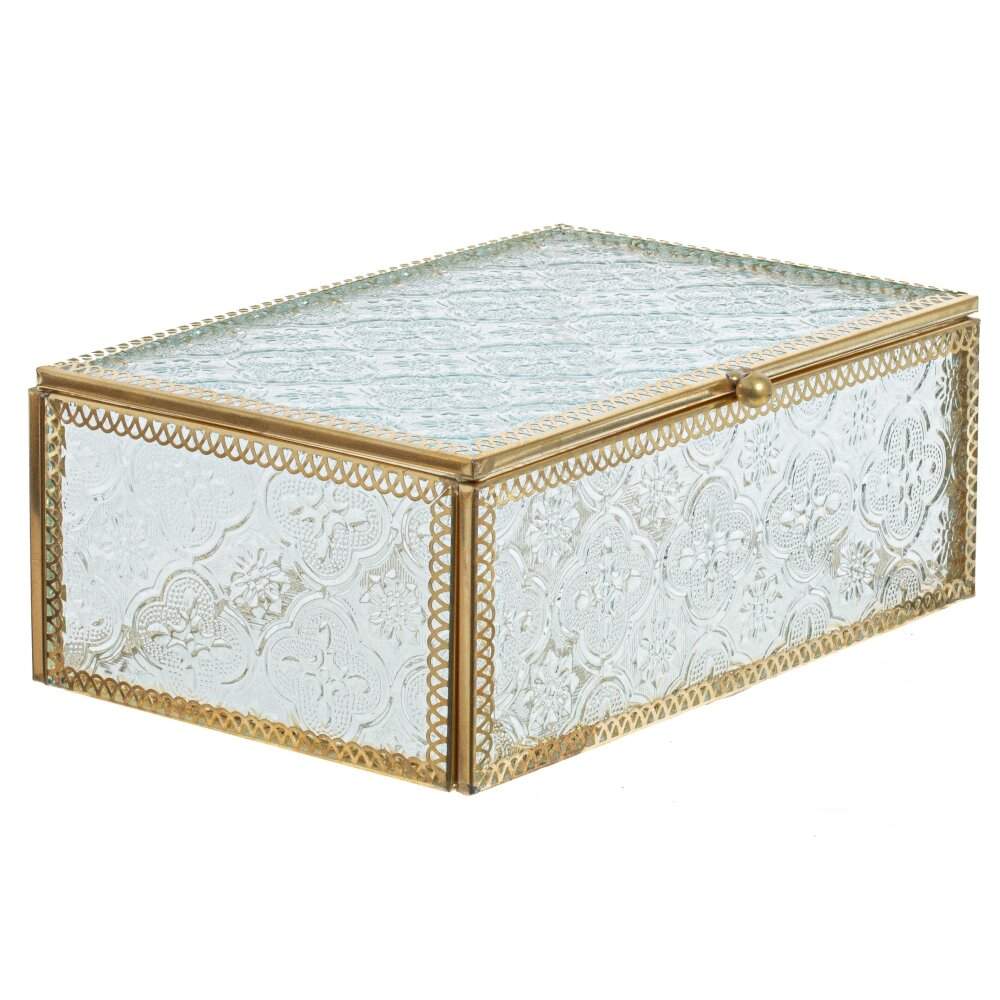 REMECO COLLECTION Шкатулка 799088 стекло/металл 18х13х7см