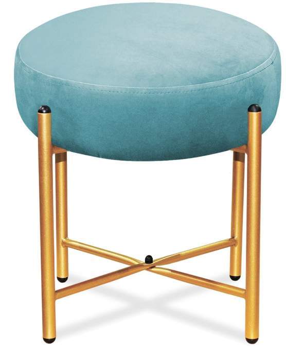 Банкетка Sheffilton SHT-В4 ткань/металл Б-7 голубая пастель/золото