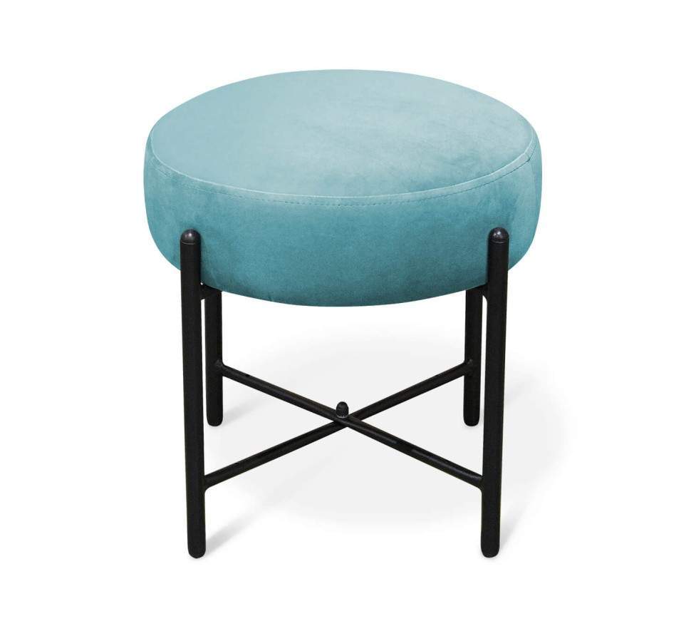 Банкетка Sheffilton SHT-В4 ткань/металл Б-7 голубая пастель/черный муар