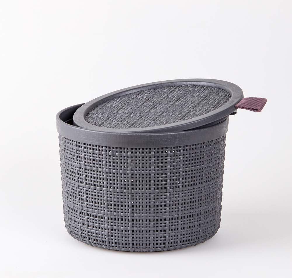 Корзина Джут круглая с кр. 2л 1903 глубокая тень