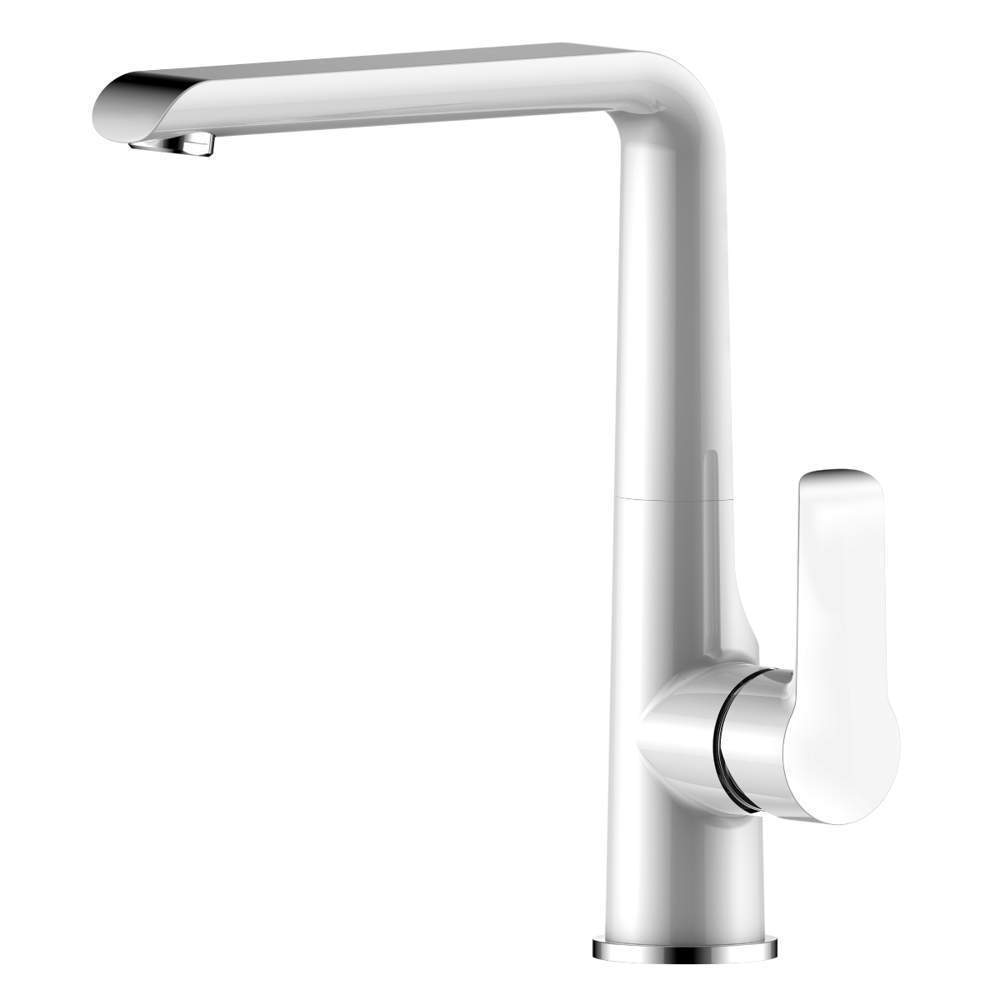 Смеситель Rossinka  W35-23  д/кухни хром/белый